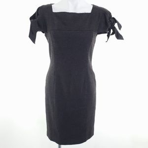 Escada Sheath Mini Dress Bow Sleeve Detail Dark Gray sz 36 sz 6